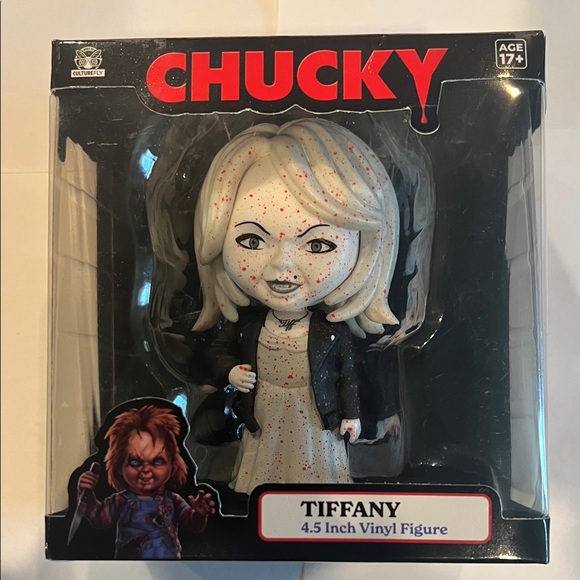 Culturefly Other - Bride Of Chucky Tiffany Vinyl Figure - Black and White Blood Splatter